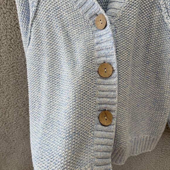 Habitat Clothes to Live Womens Sweater Medium Light Blue Wooden Button Lagenlook - Picture 4 of 9